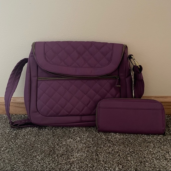 Travelon Handbags - Travelon Purple Anti-Theft Bag and Wallet Set
